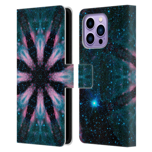 Aimee Stewart Mandala Galactic Leather Book Wallet Case Cover For Apple iPhone 14 Pro Max