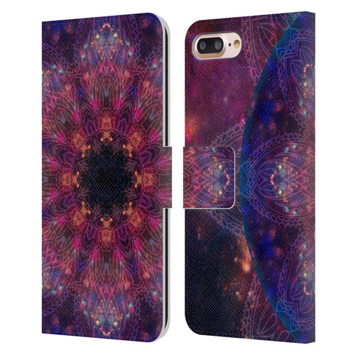 Aimee Stewart Mandala Galactic 2 Leather Book Wallet Case Cover For Apple iPhone 7 Plus / iPhone 8 Plus