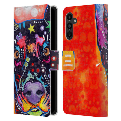Dean Russo Dogs 3 Doberman Leather Book Wallet Case Cover For Samsung Galaxy A13 5G (2021)