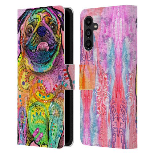 Dean Russo Dogs 3 Pug Leather Book Wallet Case Cover For Samsung Galaxy A13 5G (2021)