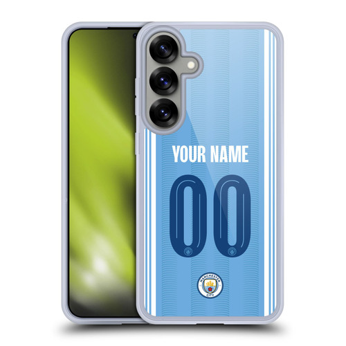 Custom Customised Personalised Manchester City Man City FC 2023/24 Badge Kit Home Soft Gel Case for Samsung Galaxy S25+