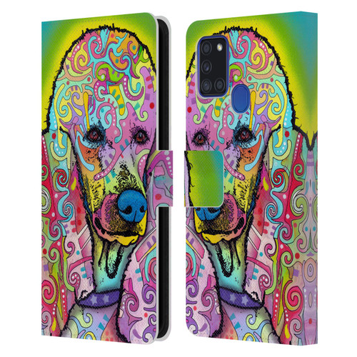 Dean Russo Dogs 3 Poodle Leather Book Wallet Case Cover For Samsung Galaxy A21s (2020)