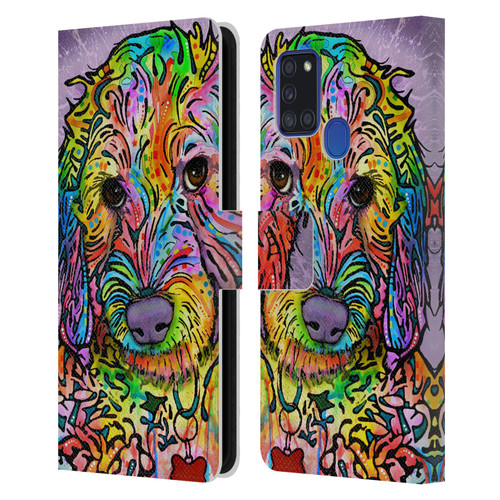 Dean Russo Dogs 3 Sweet Poodle Leather Book Wallet Case Cover For Samsung Galaxy A21s (2020)