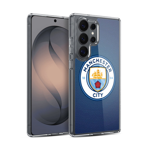 Manchester City Man City FC Badge Pixels Obsidian Mosaic Full Colour Soft Gel Case for Samsung Galaxy S26 Ultra