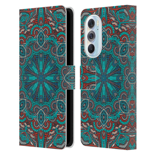 Aimee Stewart Mandala Moroccan Sea Leather Book Wallet Case Cover For Motorola Edge X30