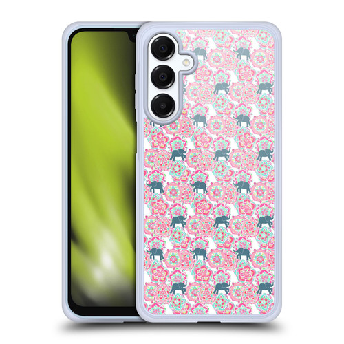 Micklyn Le Feuvre Animals Tiny Elephants In Fields Of Flowers Soft Gel Case for Samsung Galaxy A16 5G & MagSafe