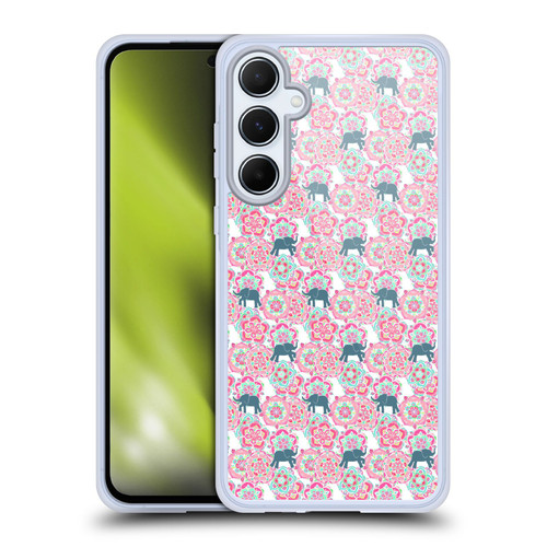 Micklyn Le Feuvre Animals Tiny Elephants In Fields Of Flowers Soft Gel Case for Samsung Galaxy A55 5G