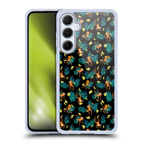 Micklyn Le Feuvre Animals Tropical Monkey Banana Soft Gel Case for Samsung Galaxy A55 5G
