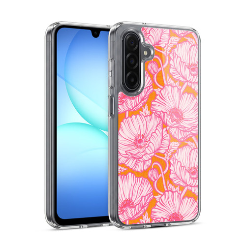 Micklyn Le Feuvre Flora And Fauna Hot Pink Orange Poppy Floral Soft Gel Case for Samsung Galaxy A17 4G / 5G