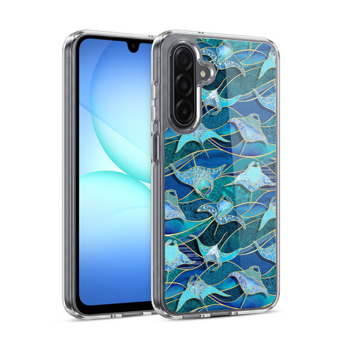 Micklyn Le Feuvre Flora And Fauna Patchwork Manta Rays in Blue Soft Gel Case for Samsung Galaxy A17 4G / 5G