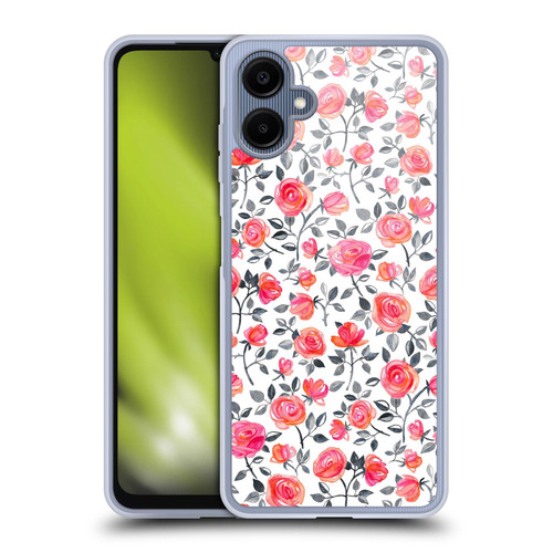 Micklyn Le Feuvre Florals Roses on White Soft Gel Case for Samsung Galaxy A06 4G / 5G