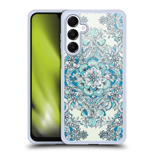 Micklyn Le Feuvre Floral Patterns Diamond Doodle In Teal And Tuquoise Soft Gel Case for Samsung Galaxy A16 5G & MagSafe