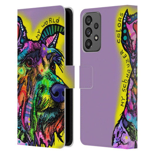 Dean Russo Dogs 3 My Schnauzer Leather Book Wallet Case Cover For Samsung Galaxy A73 5G (2022)