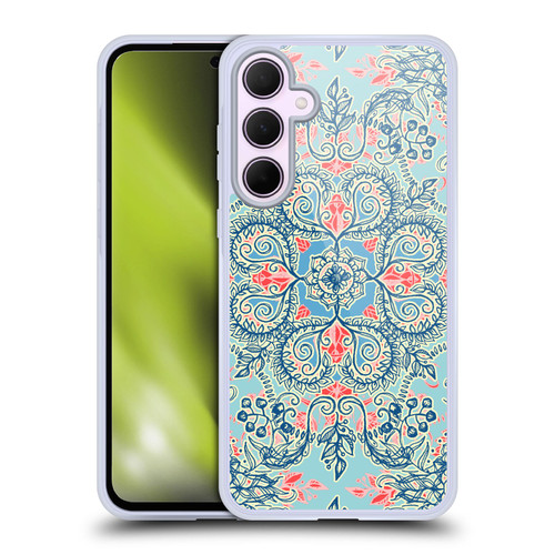 Micklyn Le Feuvre Floral Patterns Red And Blue Soft Gel Case for Samsung Galaxy A35 5G