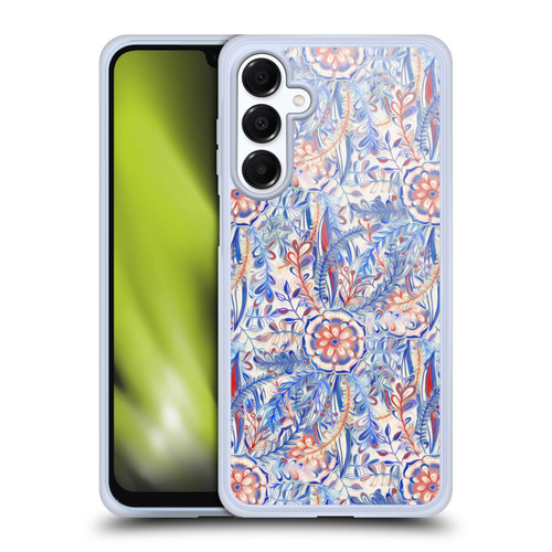 Micklyn Le Feuvre Florals Burst in Blue and Red Soft Gel Case for Samsung Galaxy A16 5G & MagSafe
