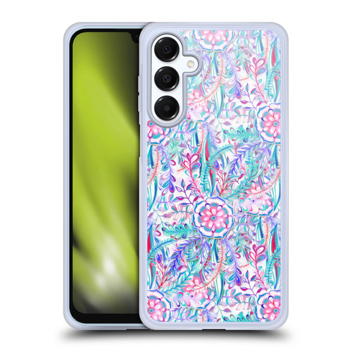 Micklyn Le Feuvre Florals Burst in Pink and Teal Soft Gel Case for Samsung Galaxy A16 5G & MagSafe