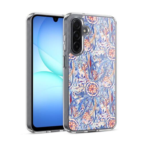 Micklyn Le Feuvre Florals Burst in Blue and Red Soft Gel Case for Samsung Galaxy A17 4G / 5G