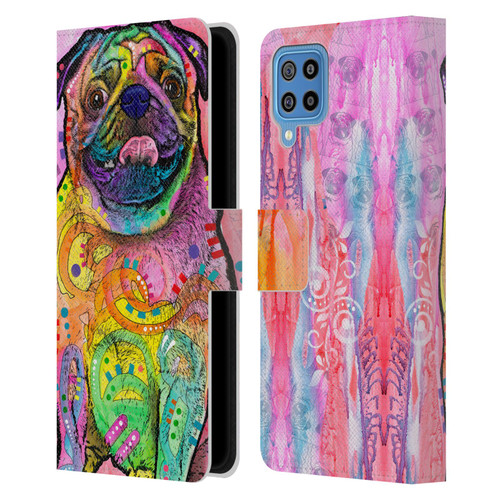 Dean Russo Dogs 3 Pug Leather Book Wallet Case Cover For Samsung Galaxy F22 (2021)