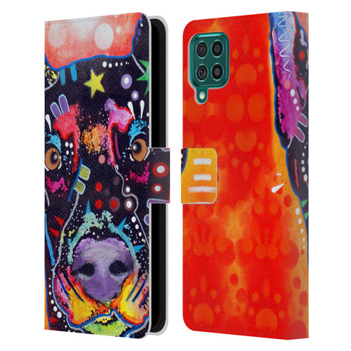 Dean Russo Dogs 3 Doberman Leather Book Wallet Case Cover For Samsung Galaxy F62 (2021)