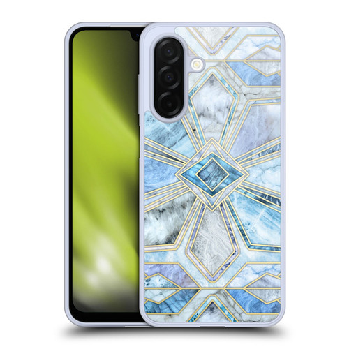 Micklyn Le Feuvre Marble Patterns Geometric Gilded Stone Tiles In Soft Blues Soft Gel Case for Samsung Galaxy A26 5G