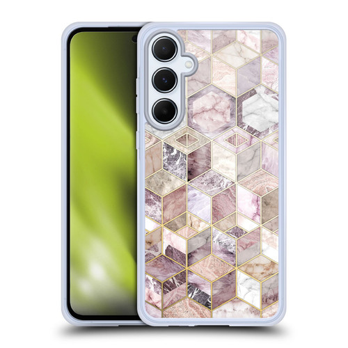 Micklyn Le Feuvre Marble Patterns Blush Quartz Honeycomb Soft Gel Case for Samsung Galaxy A55 5G