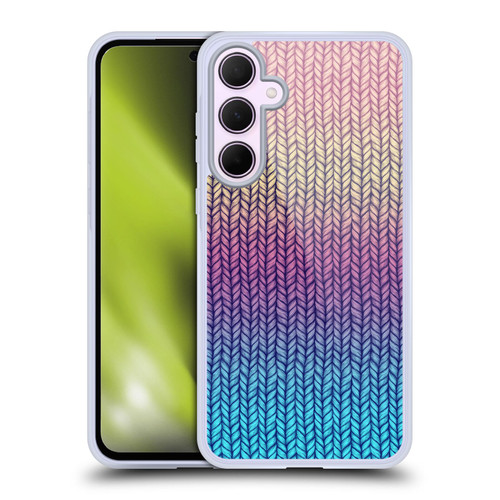 Micklyn Le Feuvre Patterns Rainbow Chunky Knit Soft Gel Case for Samsung Galaxy A35 5G