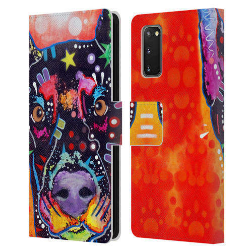 Dean Russo Dogs 3 Doberman Leather Book Wallet Case Cover For Samsung Galaxy S20 / S20 5G
