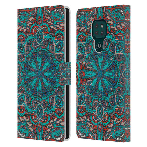 Aimee Stewart Mandala Moroccan Sea Leather Book Wallet Case Cover For Motorola Moto G9 Play