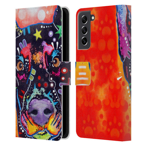 Dean Russo Dogs 3 Doberman Leather Book Wallet Case Cover For Samsung Galaxy S21 FE 5G