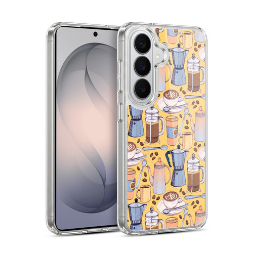 Micklyn Le Feuvre Patterns 2 Coffee Love On Yellow Soft Gel Case for Samsung Galaxy S26 Plus