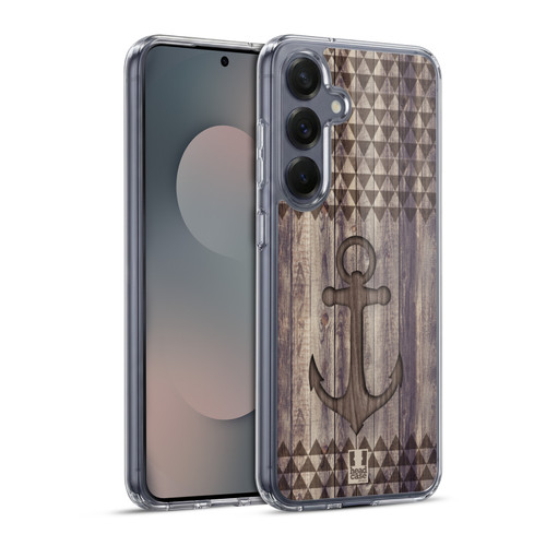 Head Case Designs Mix Wood Prints Anchor Soft Gel Case for Samsung Galaxy S25+ & MagSafe
