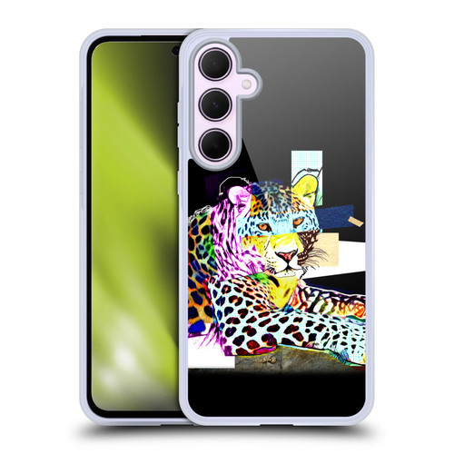 Michel Keck Animal Collage Leopard Soft Gel Case for Samsung Galaxy A35 5G