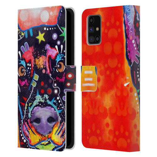 Dean Russo Dogs 3 Doberman Leather Book Wallet Case Cover For Samsung Galaxy M31s (2020)