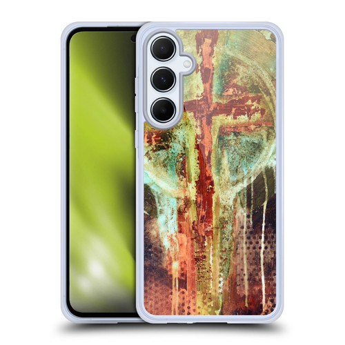 Michel Keck Religious Abstract Cross Soft Gel Case for Samsung Galaxy A55 5G