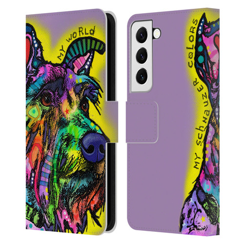 Dean Russo Dogs 3 My Schnauzer Leather Book Wallet Case Cover For Samsung Galaxy S22 5G