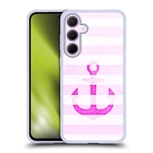 Monika Strigel Vintage Anchors Neon Pink Soft Gel Case for Samsung Galaxy A35 5G