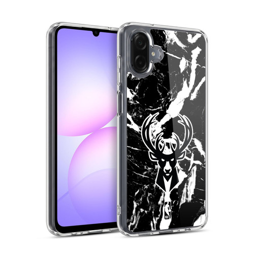 NBA Milwaukee Bucks Black Marble Soft Gel Case for Samsung Galaxy A07 5G