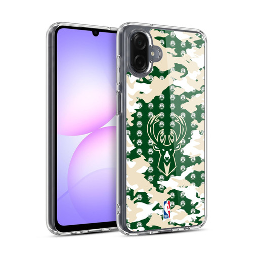 NBA Milwaukee Bucks Camouflage Soft Gel Case for Samsung Galaxy A07 5G