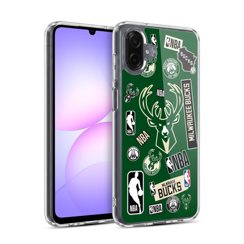 NBA Milwaukee Bucks Sticker Collage Soft Gel Case for Samsung Galaxy A07 5G