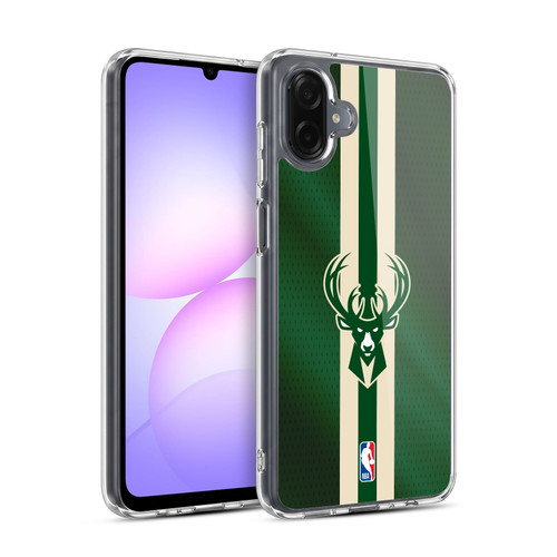 NBA Milwaukee Bucks Stripes Soft Gel Case for Samsung Galaxy A07 5G