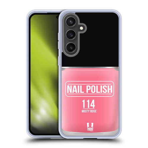 Head Case Designs Nail Polish Misty Rose Soft Gel Case for Samsung Galaxy S24 FE & MagSafe