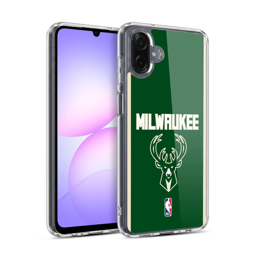 NBA Milwaukee Bucks Logo Green Design Soft Gel Case for Samsung Galaxy A07 5G