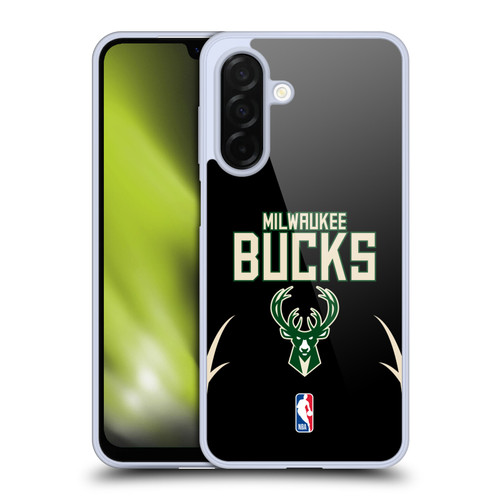 NBA Milwaukee Bucks Logo Black Design Soft Gel Case for Samsung Galaxy A26 5G