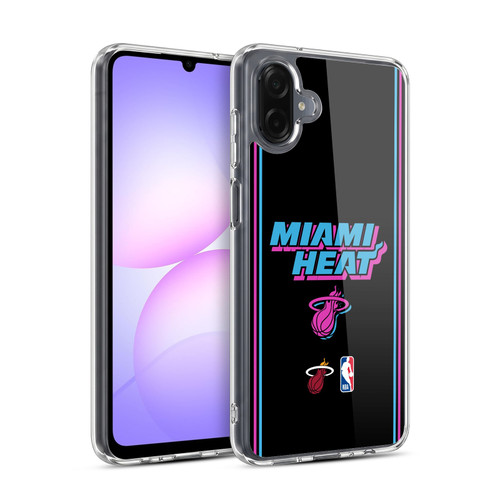 NBA Miami Heat Logo Black Vice Nights Design Soft Gel Case for Samsung Galaxy A07 5G