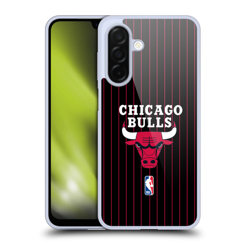 NBA Chicago Bulls Logo Black Pinstripe Design Soft Gel Case for Samsung Galaxy A26 5G
