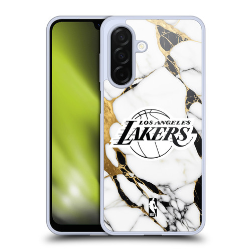 NBA Los Angeles Lakers White Marble Soft Gel Case for Samsung Galaxy A26 5G
