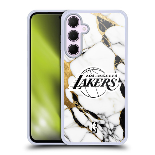 NBA Los Angeles Lakers White Marble Soft Gel Case for Samsung Galaxy A35 5G