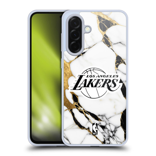 NBA Los Angeles Lakers White Marble Soft Gel Case for Samsung Galaxy A36 5G