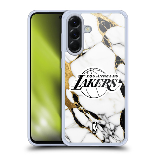 NBA Los Angeles Lakers White Marble Soft Gel Case for Samsung Galaxy A56 5G