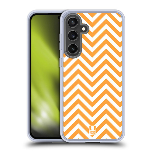 Head Case Designs Neon Zigzag Orange Soft Gel Case for Samsung Galaxy S24 FE & MagSafe
